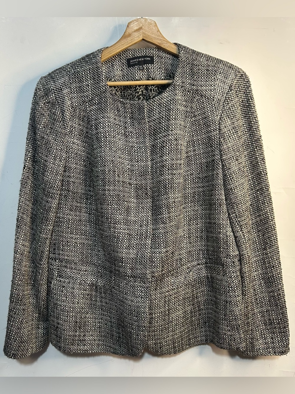 Jones New York Grey Tweed Blazer Jacket 16W